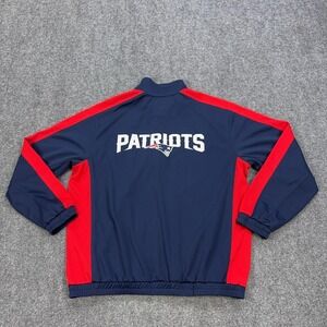 New England Patriots Jacket Mens XL Blue Red NFL Football Full Zip Track NFL